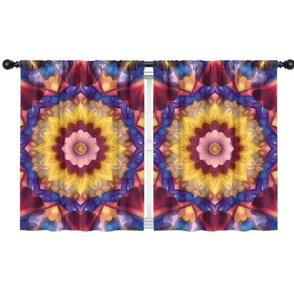 Blackout Kids Curtains,Colorful Tie Dye Flower Mandala Pattern Childrens Insulated Curtains Set Of 2,Bedroom Essentials,Toddler Room Decor 42"x54"