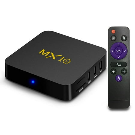 MX10 Smart Android 9.0 TV Box RK3328 4K VP9 H.265 HDR10 USB3.0 4GB / 64GB DLNA Miracast WiFi LAN HD Media Player US
