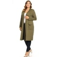 thumbnail image 2 of Women's Casual Plus Size Long Body Duster Cardigan with Pockets Made in USA, 2 of 5