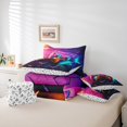 thumbnail image 5 of Manfei Neon Gradient Gamepad Twin Bedding Sets 7-Piece, Futuristic Honeycomb Bedding Comforter Set, Modern Video Game Lover Reversible Sheet Sets, Luxury Bedroom Decor, 5 of 7