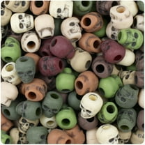 BeadTin Camouflage Mix Antique 11mm Skull Pony Beads (150pcs)