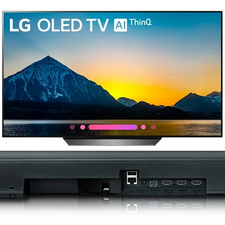 LG 65" Class B8 OLED 4K HDR AI Smart TV 2018 Model (OLED65B8PUA) with LG 5.1.2-Channel Hi-Res Audio Soundbar with Dolby Atmos