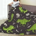 thumbnail image 6 of Pofeuu Dinosaur Skeleton Print Ultra-Soft Micro Fleece Blanket,for Bed Or Sofa,All Season Throw Blankets Flannel Blanket-50"x40", 6 of 7