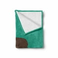 thumbnail image 2 of Moose Soft Flannel Fleece Throw Blanket, Moose with Antlers Illustration Deer Family Creature with Design, Cozy Plush for Indoor and Outdoor Use, 50" x 60", Sea Green Brown, by Ambesonne, 2 of 6