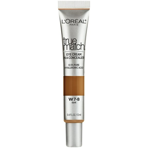 L'Oreal Paris True Match Pure Hyaluronic Acid Eye Concealer, W7-8 Dark, 0.4 fl oz