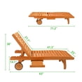 thumbnail image 6 of Ktaxon 2PC Outdoor Wooden Garden Bed  Fir Chaise Lounge with Wheels Storage Drawer Two-Speed Adjustable Back Patio Furniture Burlywood, 6 of 12