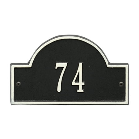 Adress Plaque Personalized Whitehall Products Petite One-Line Arch Marker Address Plaque in Black/White ()