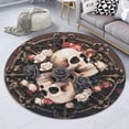 thumbnail image 6 of Camping Scene Round Area Rug, tent forest mountain circle carpet for living room or cabin, soft washable non-slip floor mat, outdoor adventure décor accent, 6 of 6