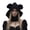 Black, variant on Breathable Winter Face Hat Bear Ear Design Knitted Neck Scarf Hat For Women