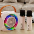 thumbnail image 3 of Mini Karaoke Machine, Portable Bluetooth Speaker With 2 Wireless Microphone For Kids And Adults n, 3 of 5