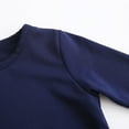 thumbnail image 5 of Zwiiyzr 2025 3-12Y Kids Girl Dress Cute Solid Color Long Sleeve Stretchy A Line Dress Navy, 5 of 9
