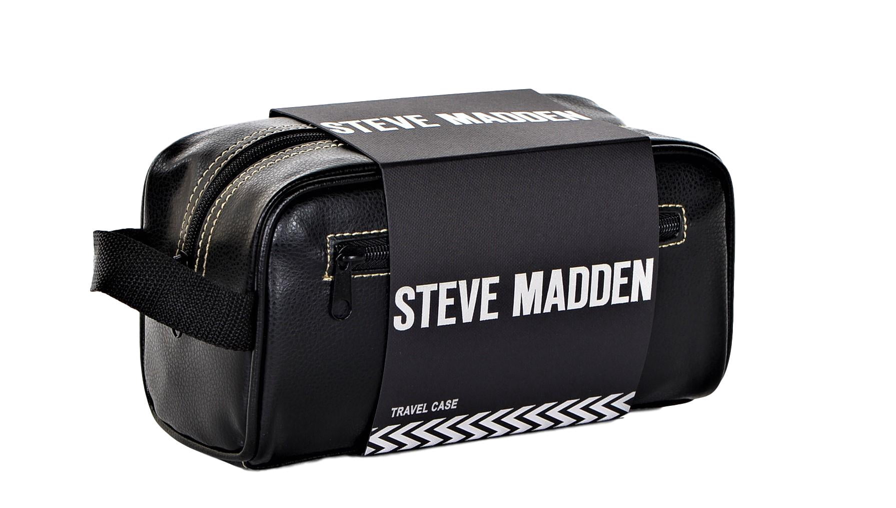 steve madden men's travel kit, black, one size