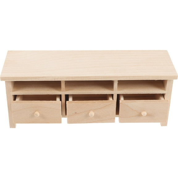 LEORX Dollhouse Furniture Beige Wood 1Set 5.9X2.2X1.9In