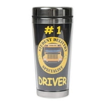 Dicksons Number 1 Bus Driver Student Delivery Specialist Silver Tone 16 Ounce Stainless Steel Travel Tumbler Mug