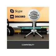 Blue Snowball USB Microphone - Textured White - 2 capsule design - Mac and PC compatible - USB - 3 pickup options - 40Hz - 18kHz