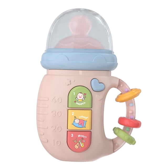 Sonajero Educativo para Bebés Zulema Biberón Rosa 14.5x9.5x4.5cm