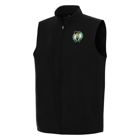 Men's Antigua Black Boston Celtics Regard Full-Zip Vest