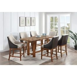 アクメACME Furniture TABLE / GRAY Dining Table Gray High Gloss & Clear Glass - Walmart.com