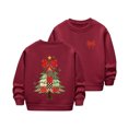 thumbnail image 4 of NAISIBABY Girls Christmas Sweatshirt (2-12T), Long Sleeve Crewneck Fleece Lined Kids Fashion Festival Tops Wine 6T, 4 of 7