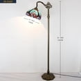 thumbnail image 5 of Tiffany Floor Lamp 64" Tall Industrial Pole Vintage Boho Green Stained Glass Standing Corner Bright Reading LED Light Arched Rustic Gooseneck Adjustable Living Room Kids Bedroom Farmhouse WERFACTORY, 5 of 7