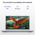 thumbnail image 4 of 15.6" 1080p Laptop, Intel Pentium Gold 6500Y up to 3.4GHz 16GB RAM 256GB SSD, Slim Portable for Everyday Use, Home, School, Office Work, Video Calls, WiFi 5 Bluetooth 5.0 Silver, 4 of 7