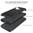 thumbnail image 2 of TJS Phone Case for Apple iPhone 13 Pro, with [Tempered Glass Screen Protector] Dual Layer Hybrid Shock Absorbing Carbon Fiber Drop Protector Cover (Black), 2 of 5
