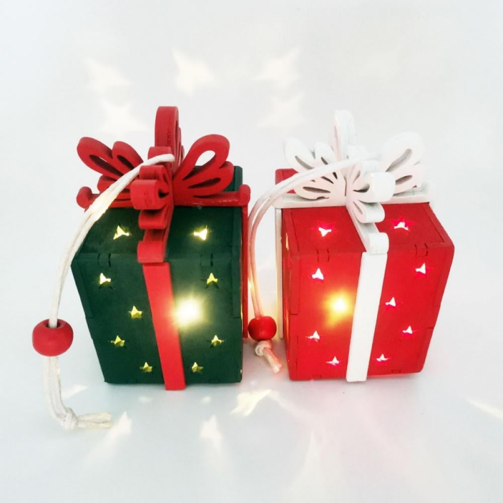 Christmas Lighted Gift Boxes, LED Light Up Christmas Ornament,Christmas
