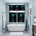 thumbnail image 4 of Teal Rose Kitchen Curtains Valances and Tiers Set of 3 Butterfly Splash Tier Curtains and Valance with Rod Pocket for Small Windows, 27.5"x24", 4 of 9