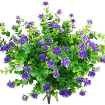 Viworld Artificial Flowers Outdoor Fake UV Resistant Plants Faux Plastic Greenery Shrubs for Outside Hanging Planter Home Kitchen Office Wedding Garden Decor(Purple)