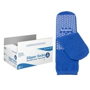 Dynarex Pillow Paws Terries, Adult, 48 Pairs/Box, Rubber Grippers, Sky Blue