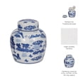 thumbnail image 5 of Contemporary Ceramic Jar with Lid for Living Room and Home Decor - Decorative Flower Vase for Room, Bedroom, or Office Display - House Accent for Kitchen Counter or Table Decor - 10", Blue & White, 5 of 13