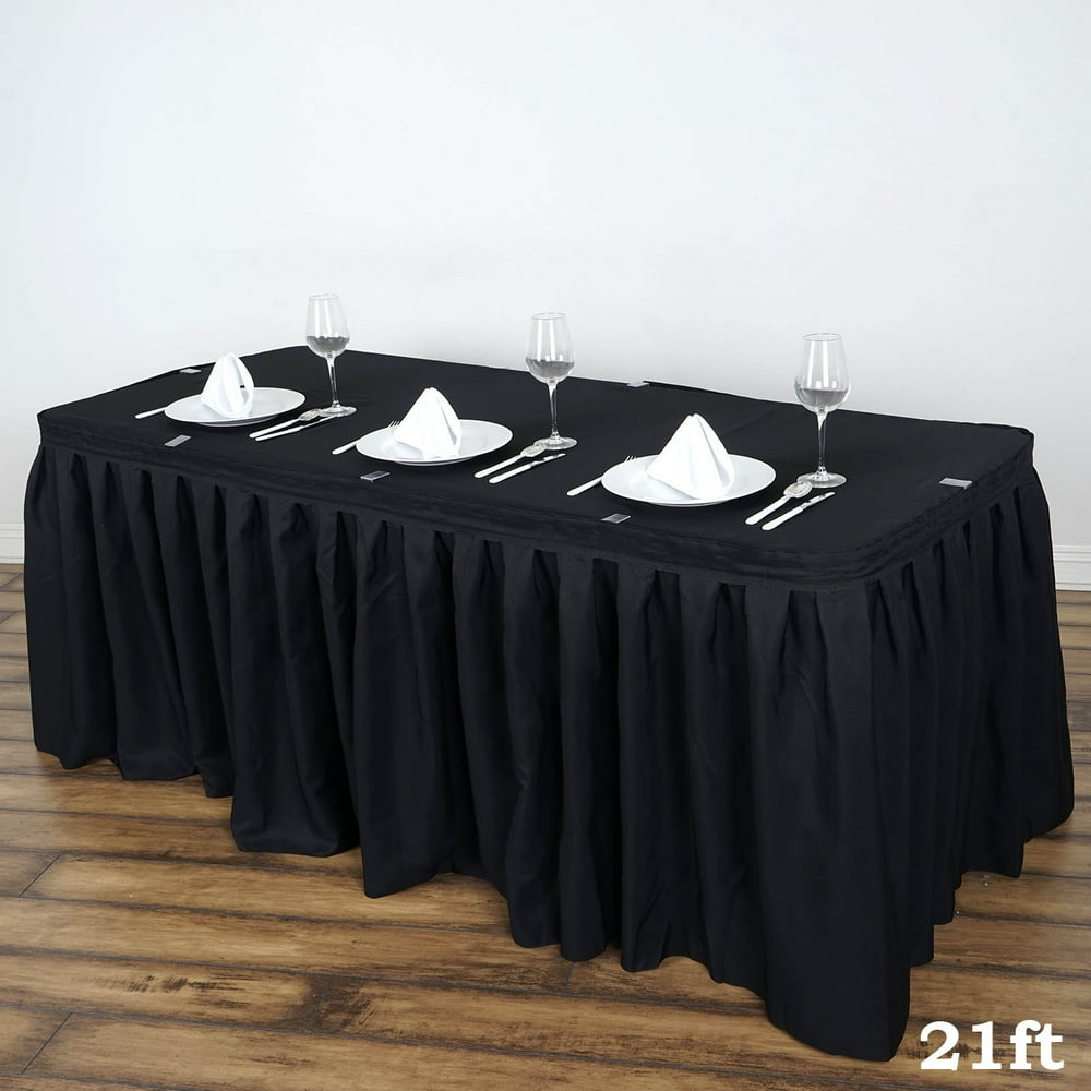 BalsaCircle 21 feet x 29" Polyester Banquet Table Skirt - Wedding Party ...