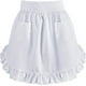 thumbnail image 1 of Falda blanca de mujer con dos bolsillos, estilo camarera/sirvienta, ideal para Halloween, con volantes., 1 of 7