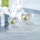 thumbnail image 2 of Pendientes de tuerca de plata de ley 925 con piedra natal, joyería para mujer, chapado en oro blanco/rosa, San Valentín, Navidad, aniversario, cumpleaños, joyería, regalos para él, 2 of 5