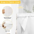 thumbnail image 3 of No Hook Bohemia Shower Curtain with Snap in Liner Set, Modern Boho Floral Plants Minimalist Abstract Beige Waterproof Bathroom Curtains with See Through Top Window, Hotel Style Small 36 x 78 Inch, 3 of 9