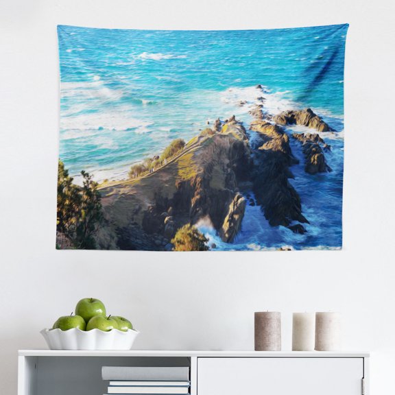 Country Tapestry, Group Friends Band on Motorcycles in Countryside Rural Adventure Travel up Art, Fabric Wall Hanging Decor for Bedroom Living Room Dorm, 2 Sizes, Multicolor, by Ambesonne