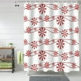 thumbnail image 6 of Christmas Shower Curtain Snowflake Red Shower Curtains for Bathroom Decor Snowy Winter White for Christmas Decoration Bath Curtains Sets with Hooks Waterproof 72" W x 84" L, 6 of 6