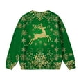 thumbnail image 6 of Tdoqot Girls Christmas Sweatshirts- Pullover Long Sleeve Crewneck Cute Kids Festive Shirts Green Size 14, 6 of 7