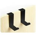 thumbnail image 5 of Stainless Steel Over the Cabinet Door Hooks, Space Saver Organizer for Bathroom and Kitchen, Modern Design Towel and Accessory Hooks - 2 Pack Black, 5 of 7