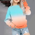 thumbnail image 2 of CFLVAEK Oversized Sweatshirts for Girls Fashion Gradient Print Sweatshirt Fall Long Sleeve Pullover Tops for Preppy Teen Girls Orange Size 3 Years, 2 of 9