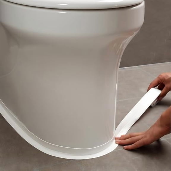 Caulk Tape, Caulk Tapes Self Adhesive, Traditional Caulking Sealant Replacement, Caulking Strips for Toilet, Bathroom, Sink, Bathtub, Floor Wall Edge Protector(1.42" x 10.5Ft)