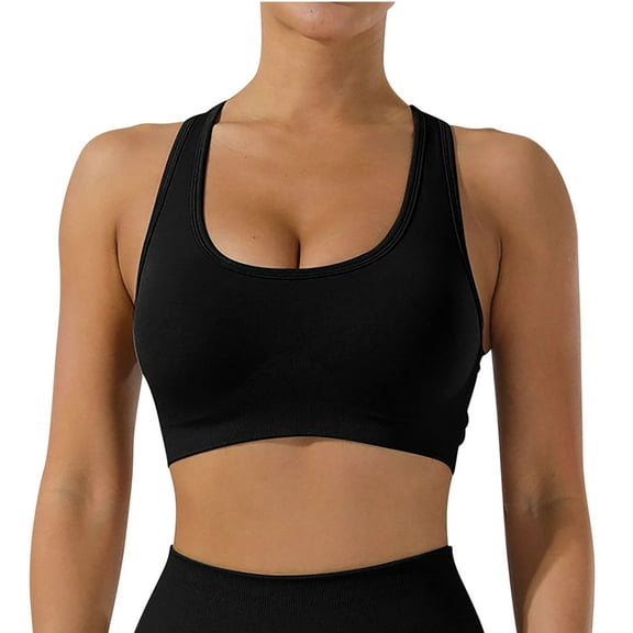 Patlollav Womens Bras,Womens Seamless Lightweight High Elastic Breathable Shock-Absorbing Running Sports Fitness Yoga Bra