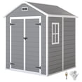 thumbnail image 1 of Outsunny 6' x 5' Plastic Storage Shed with Floor, Window, Lockable Doors, 1 of 10