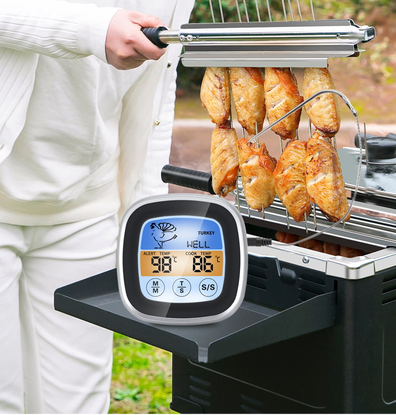 Digital Probe Food Meat Cooking Thermometer Timer for Oven BBQ Grill °F /°C 