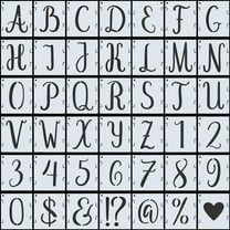 42Pcs Letter Alphabet Stencils 5 Inch Letter and Numbers Templates Art Letter Stencils Punctuation Marks Symbol Craft Stencils