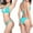 Light Blue, variant on QUNYINEY Solid Swimsuits for Curvy Women Bikinis Spaghetti Straps Bathing Suit Two Piece Triangle Swimsuit Sets