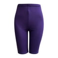 thumbnail image 2 of QLEICOM Plus Size Workout Shorts for Women, Women Stretch High Waist Yoga Pants, Capri Leggings Knee Length, Tummy Control Athletic Yoga Shorts, Fitness Running Shorts Biker Shorts Purple M, 2 of 4