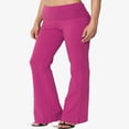 thumbnail image 3 of Pantalon de Yoga Décontracté pour Femmes Grande Taille, Basique, Taille Repliable, Confortable, en Coton Extensible, Coupe Bootcut, 3 of 7
