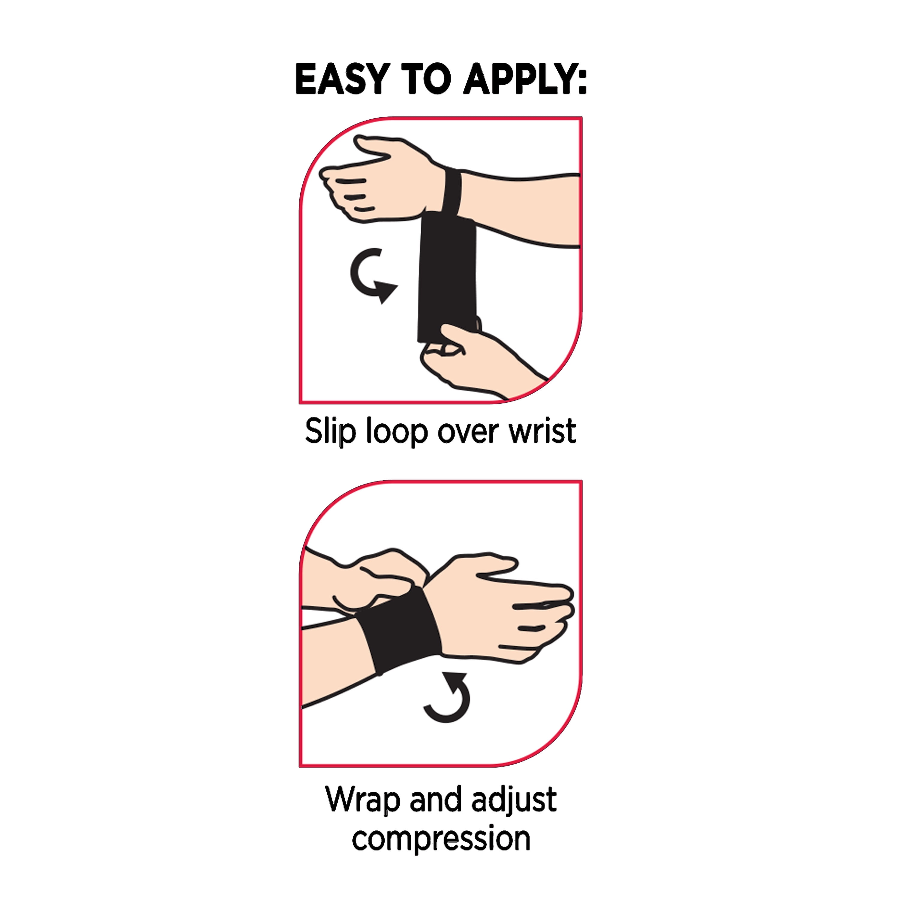 WRIST SUPPORT W/LOOP, ELASTIC, BLACK