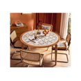 thumbnail image 1 of nipocaio Moderne en Cuir Floral Table Ronde Tapis Table Ronde Minimaliste Tissu Tache et Résistant à l'Huile Sans Lavage Linge de Table Repas Maison Table Ronde Mat en Cuir Table Ronde Tapis Diamètre 60cm, 1 of 5